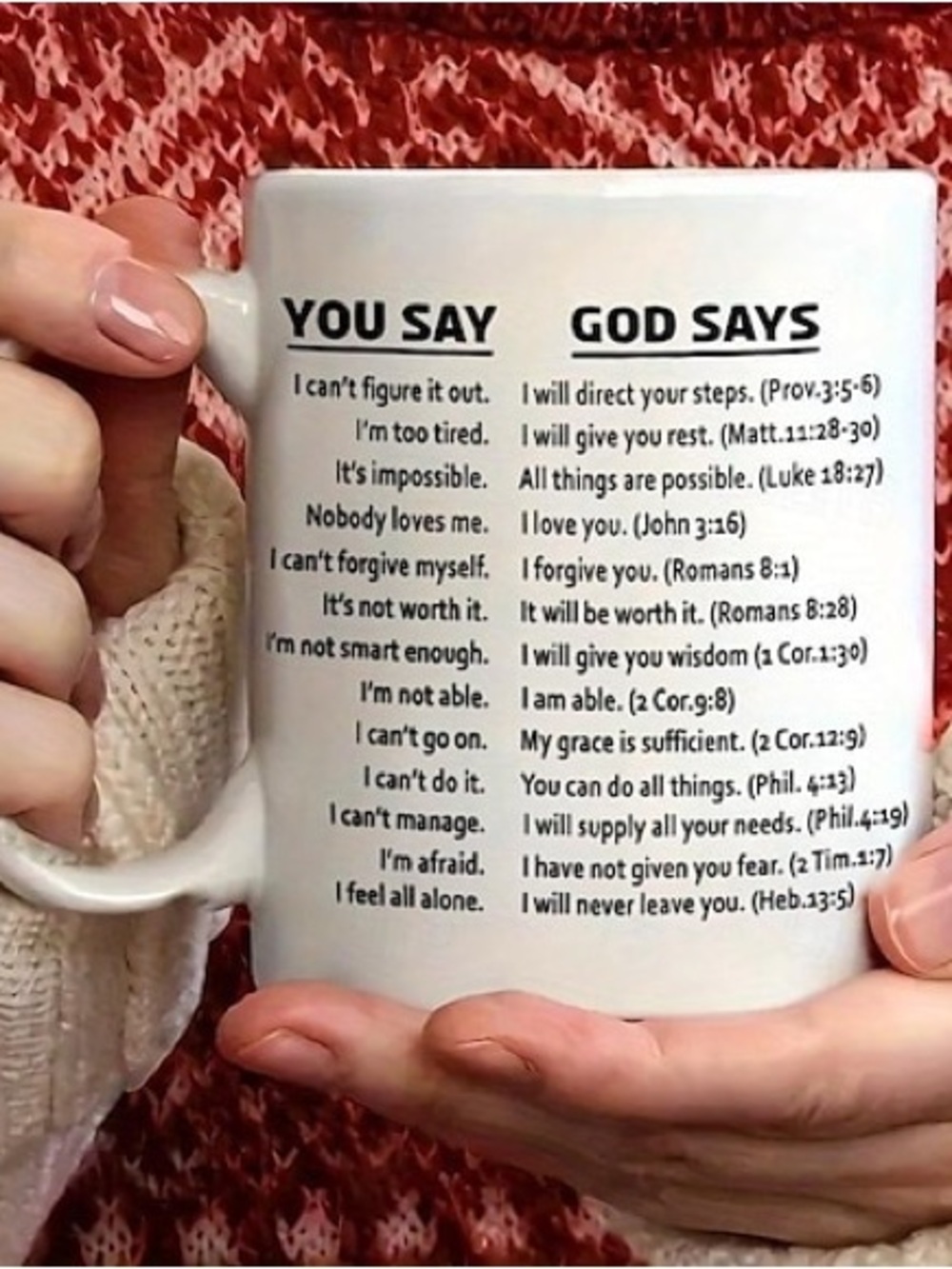 Inspirational 'You Say / God Says' Mug - Picture 3 of 5